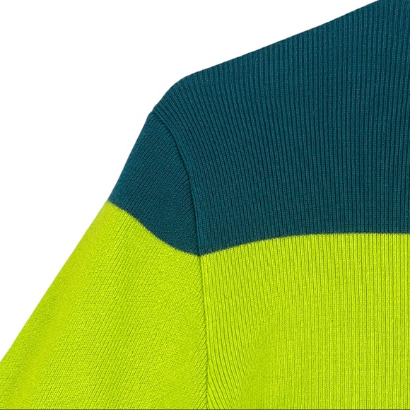 Victor Glemaud X Target Striped Mock Turtleneck Pullover Sweater Teal/Lime Sz M - Picture 5 of 11